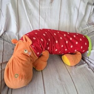 Ikea Barnslig Flodhast Orange Hippo Plush Toy Red Pink Polka Dots 28 Inch